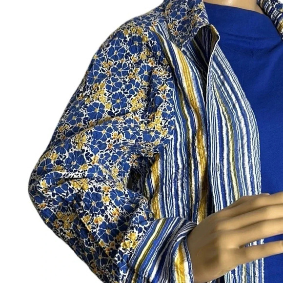 HABITAT tunic,blouse, NEW!women M,L & XL.,textured, crinkled, stripes,Lagenlook - Picture 12 of 15